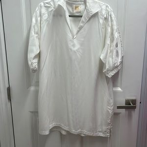 Emily McCarthy poppy dress white cheetah size L like new never worn